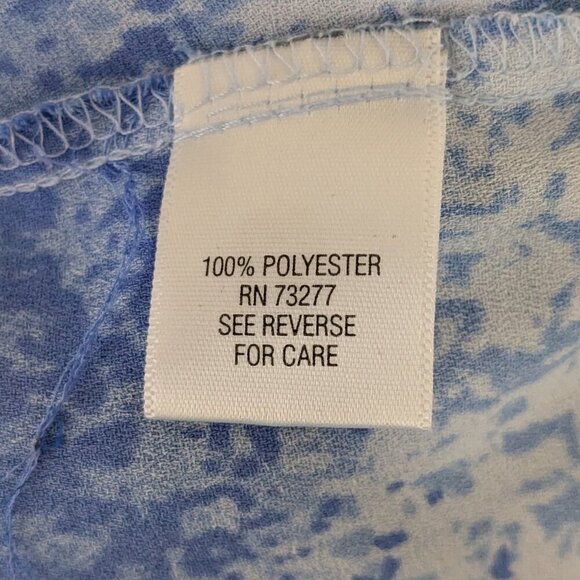 APT. 9 Blue/White Sleeveless Chiffon, Hidden Button Blouse Top; Size 3X - Picture 4 of 5